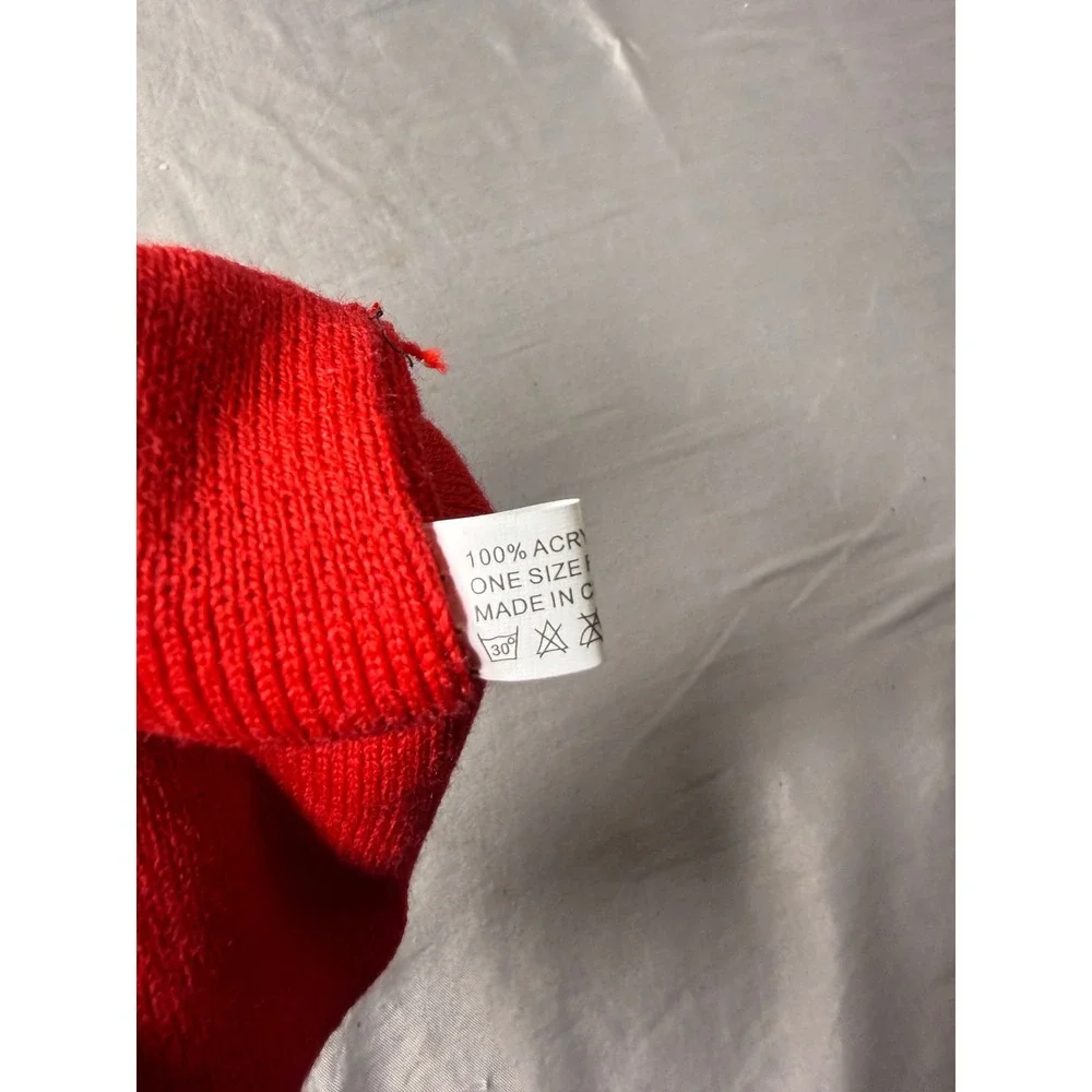 Adler Hot Oil Flame Knit Beanie Hat Black Red Yellow Embroidered Logo One Size